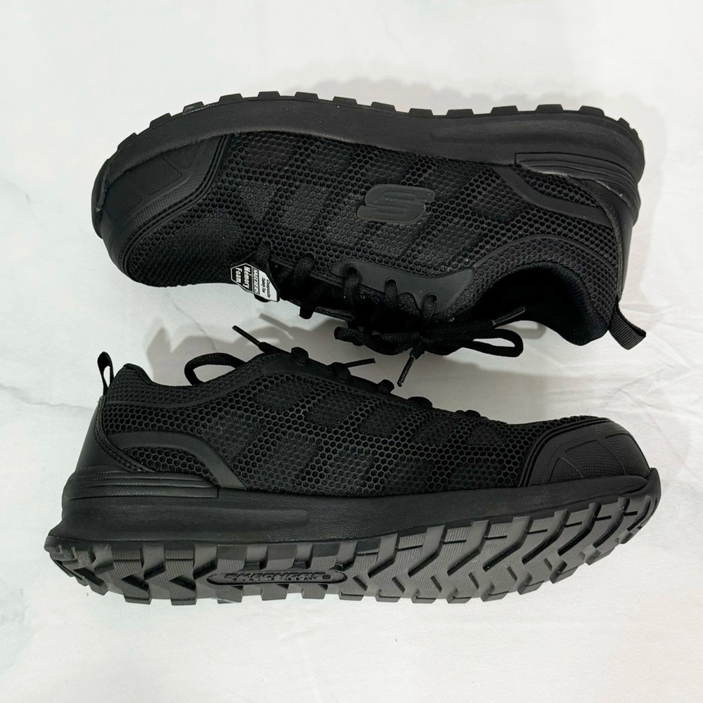 🥈 537. Sketchers Womens 9.5 Work Utility Composite Toe Memory Foam Black Shoes - Picture 9 of 12